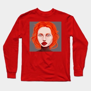 Redhead girl portrait Long Sleeve T-Shirt